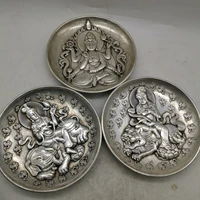 free shipping 18cm china tibet silver white copper various silver dollar coin big plate metal crafts family decoration