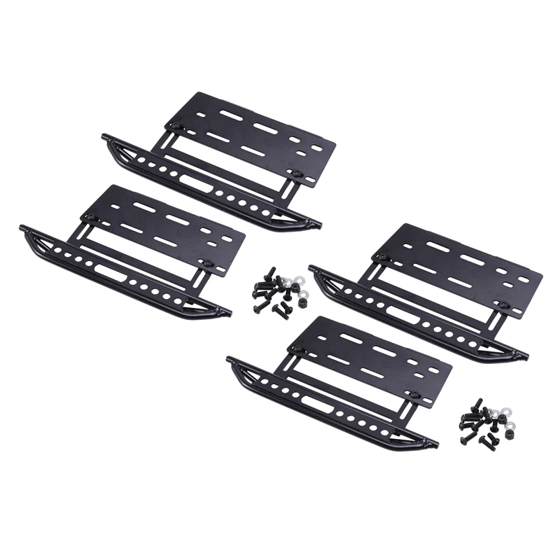 

4X Metal Side Step Side Pedal Foot-Plate Sliders For 1/10 RC Crawler Axial SCX10 SCX10 II 90046 Jeep Wrangler Shell