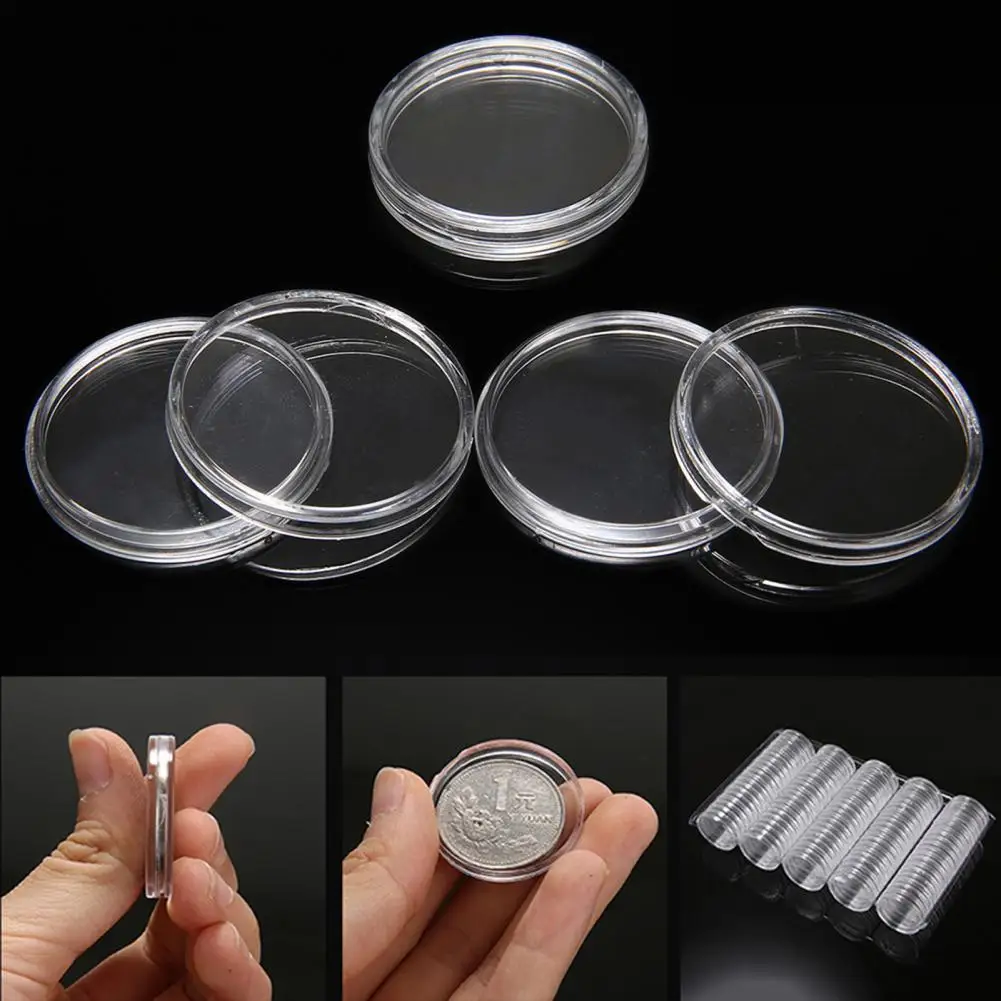 

for Award Ceremony Acrylic 27mm Round Shaped Clear Souvenir Coin Capsules Coin Capsules 100Pcs Creative for Award Ceremony