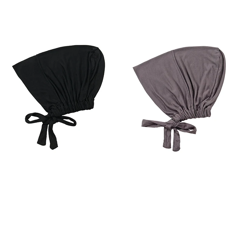 

Мусульманский женский тюрбан, шапки Instand Hijab, полное покрытие, эластичные головные повязки с галстуком, женский черный головной платок, шляпы