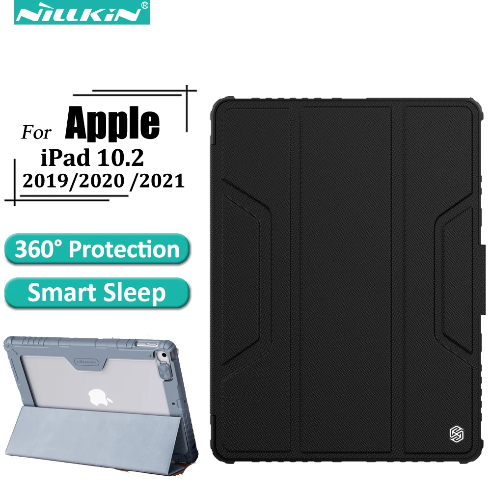 

Кожаный чехол-Бампер Nillkin Pro для iPad 10,2 2019 / 2020 / 2021, защитный чехол для противоскользящей камеры, умный флип-чехол