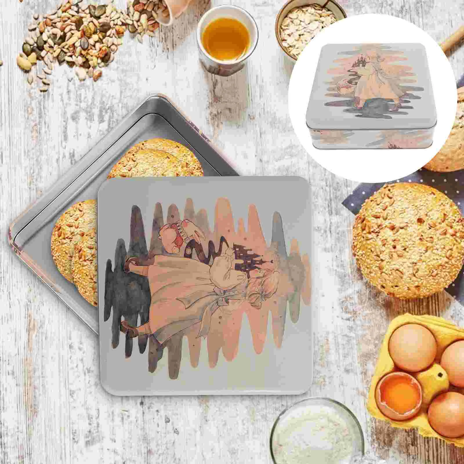 

Candy Box Biscuit Tin Coffee Bean Container Storage Containers Tinplate Dustproof Case