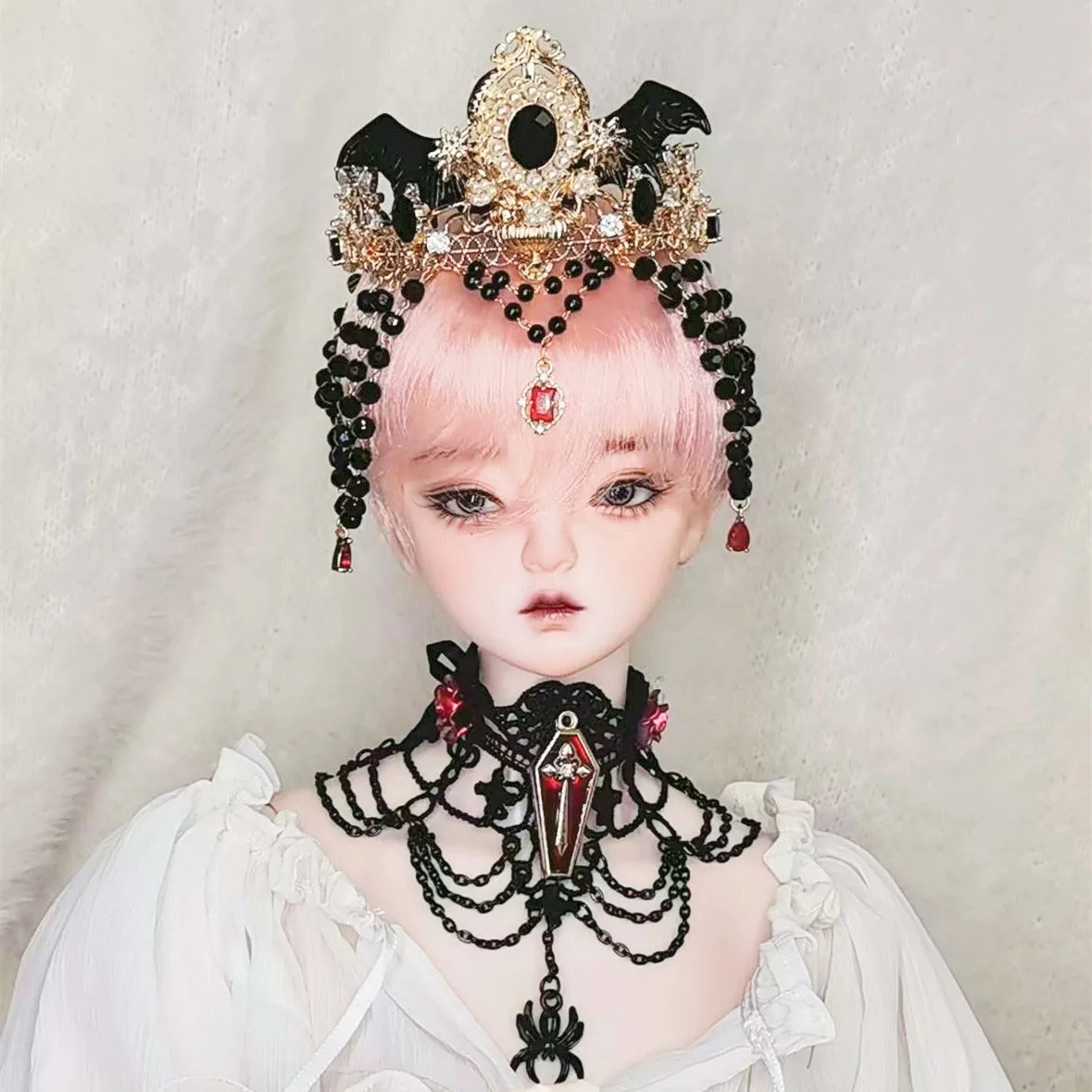 Аксессуары для кукол черная Тиара ожерелье нагрудное украшение стола тяжелый