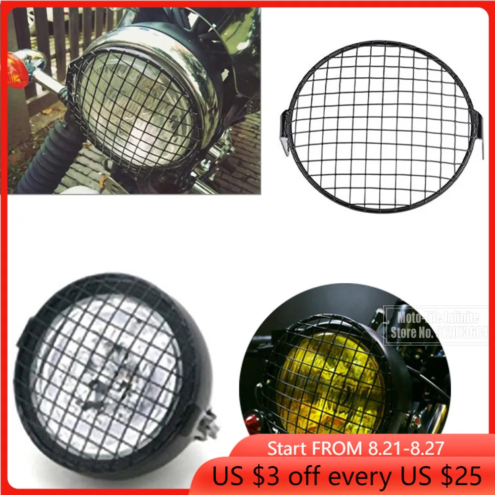 Motor Accessories Headlamp Strip Net Motorcycle Headlight Mesh Grill Mask Protector Guards Square Fog Light Cover For Honda