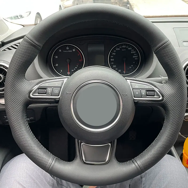 

Car Steering Wheel Cover For Audi A1 S1 8X A3 S3 8V A4 S4 B8 Avant A5 8T A6 C7 A7 G8 A8 D4 Q3 Q5 Perforated Microfiber Leather