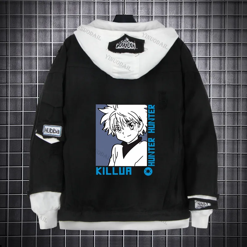 Джинсовая куртка Killua Zoldyck HUNTER×HUNTER уличная одежда Аниме Fifures джинсовые костюмы для