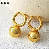 fashion jewelry round ball earrings popular style simply design high quality brass golden drop earrings for women party gifts