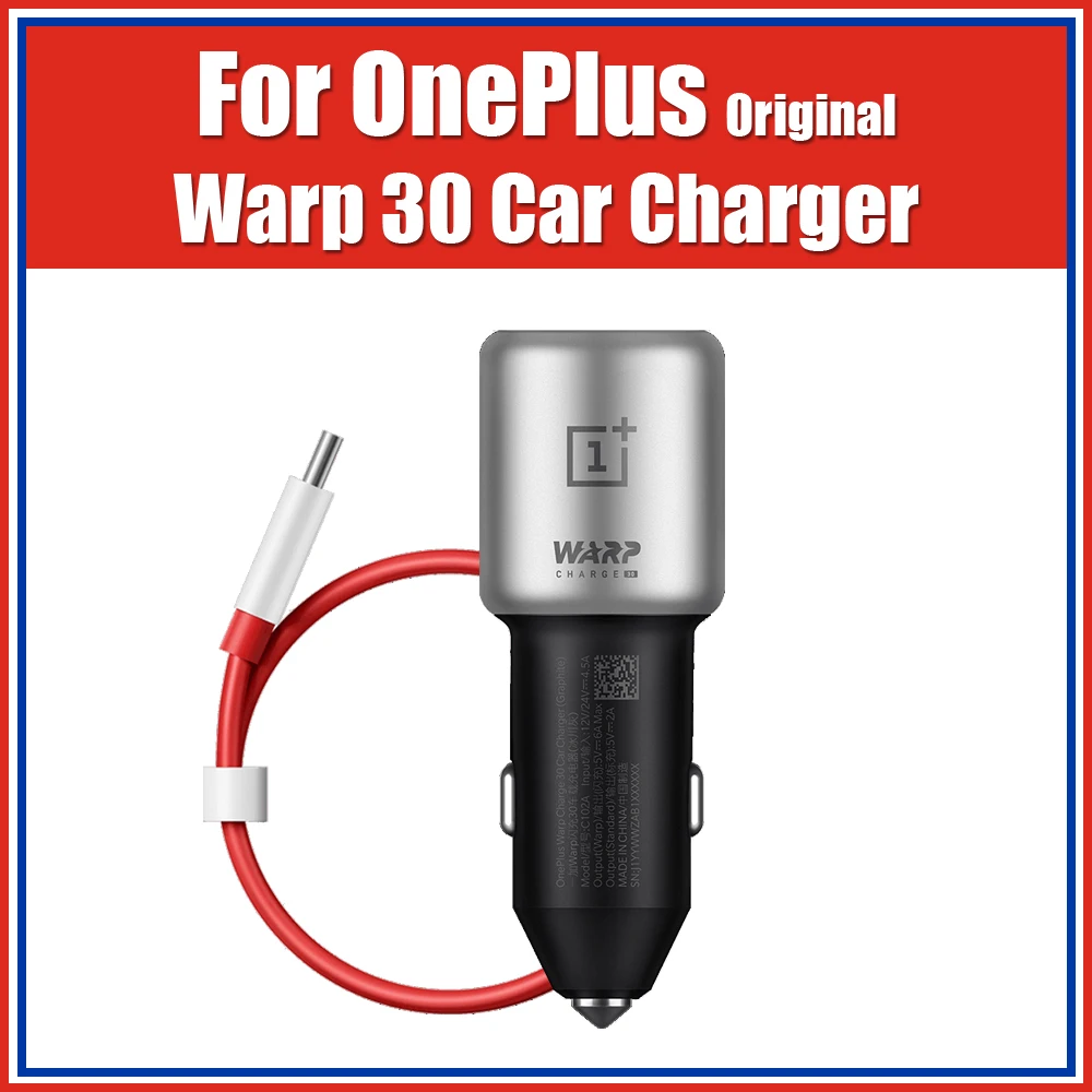 Фото C102A оригинальное зарядное устройство для автомобиля OnePlus Warp Charge 30 Вт 5 в 6 А Nord CE 2 Lite