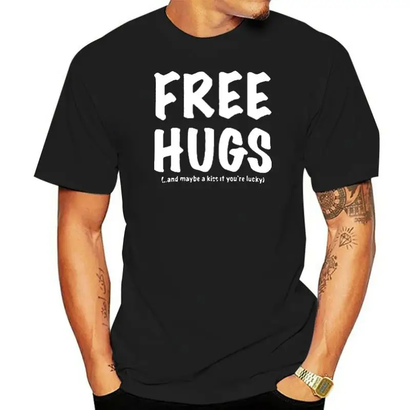 

T-shirt 2022 summer Free hugs men's T-shirts men sportwear brand-clothing top tees cotton