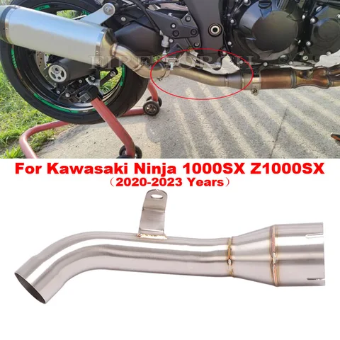Для Kawasaki Ninja 1000SX Z1000SX Z1000 SX 2020 2021 2022 2023 без шнуровки выхлопной системы мотоцикла, средняя труба среднего звена