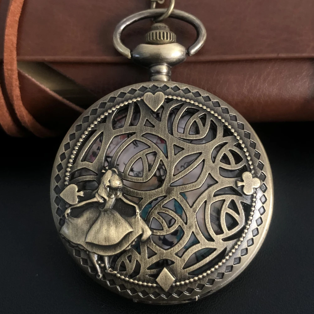 

Famous Anime Character Vintage Hollow Carved Quartz Pocket Watch Necklace Pendant Gifts For Women Or Man with Fob Chain