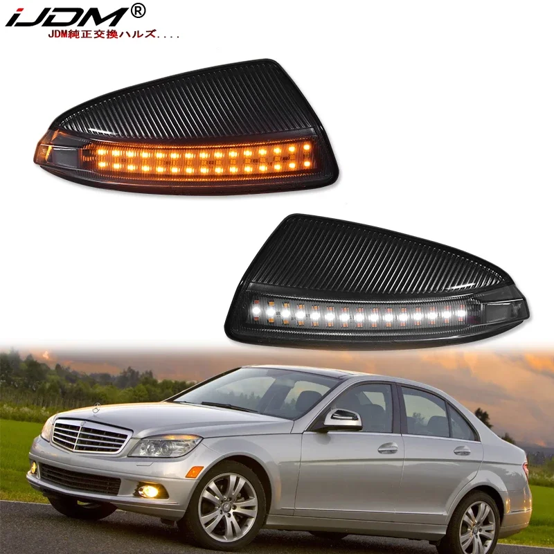 2x белая/янтарная последовательная вспышка светодиодное боковое зеркало DRL