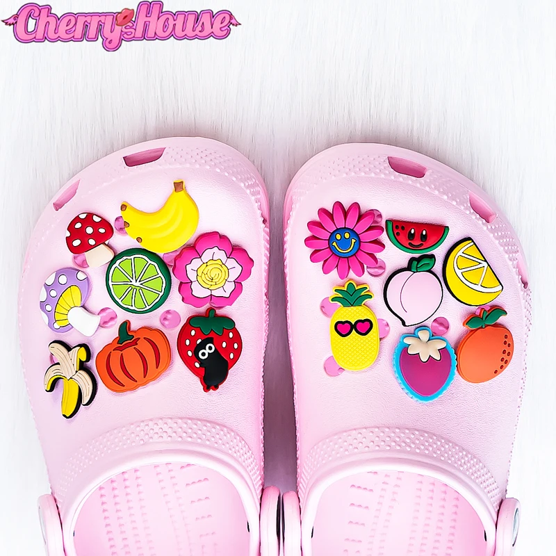 

1pcs Fruits Croc Charms Sneakers Peach Shoe Accessories Croc Decorations Avocado Croc Jeans for Women Men Dropshipping