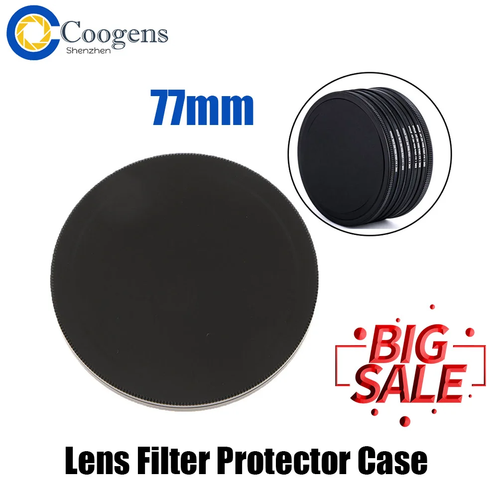 

77mm Metal Lens Filter Case Storage Box Cap Protector for MC-UV CPL ND2 6 8 Olympus Fujifilm Nikon Sony Pentax Canon 800D 200D