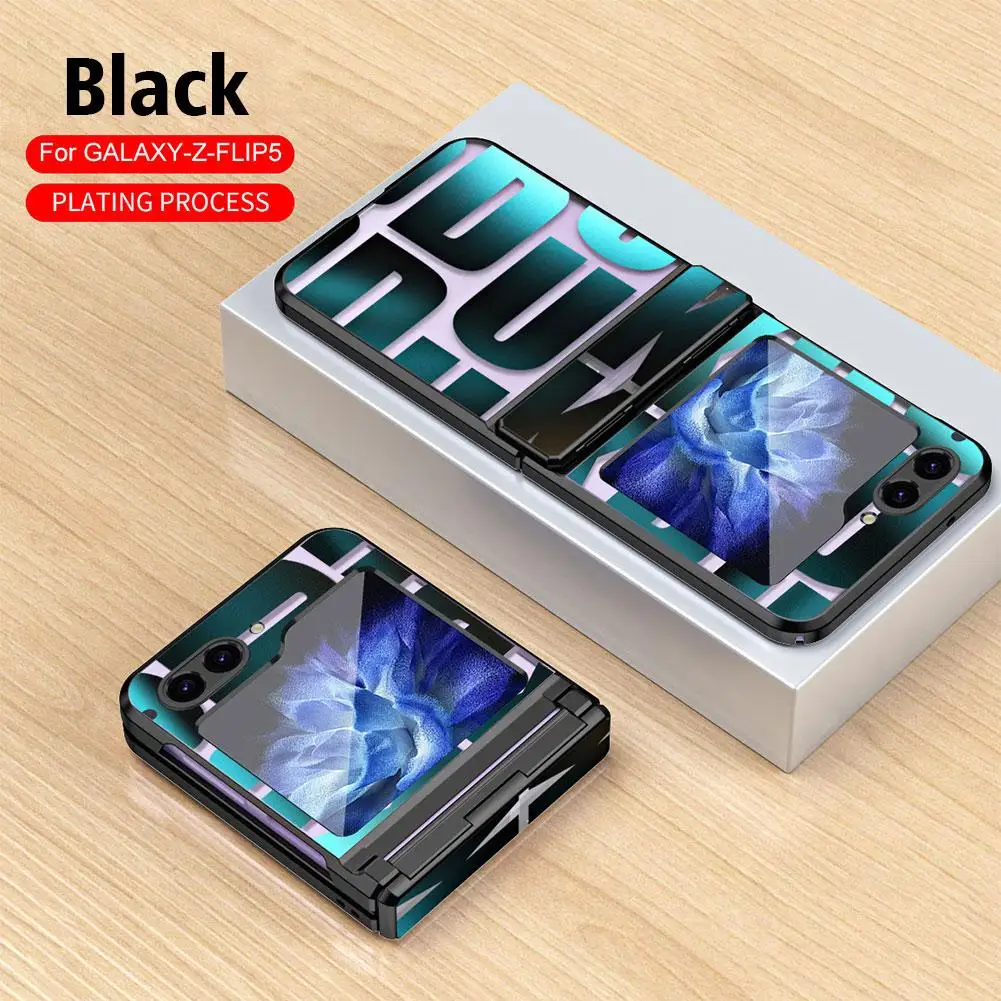 

Luxury Plating Phone Case for Samsung Galaxy Z Flip 5 4 3 Flip5 Flip4 Flip3 5G Transparent Hinge Protection Anti-drop Cover I4T0