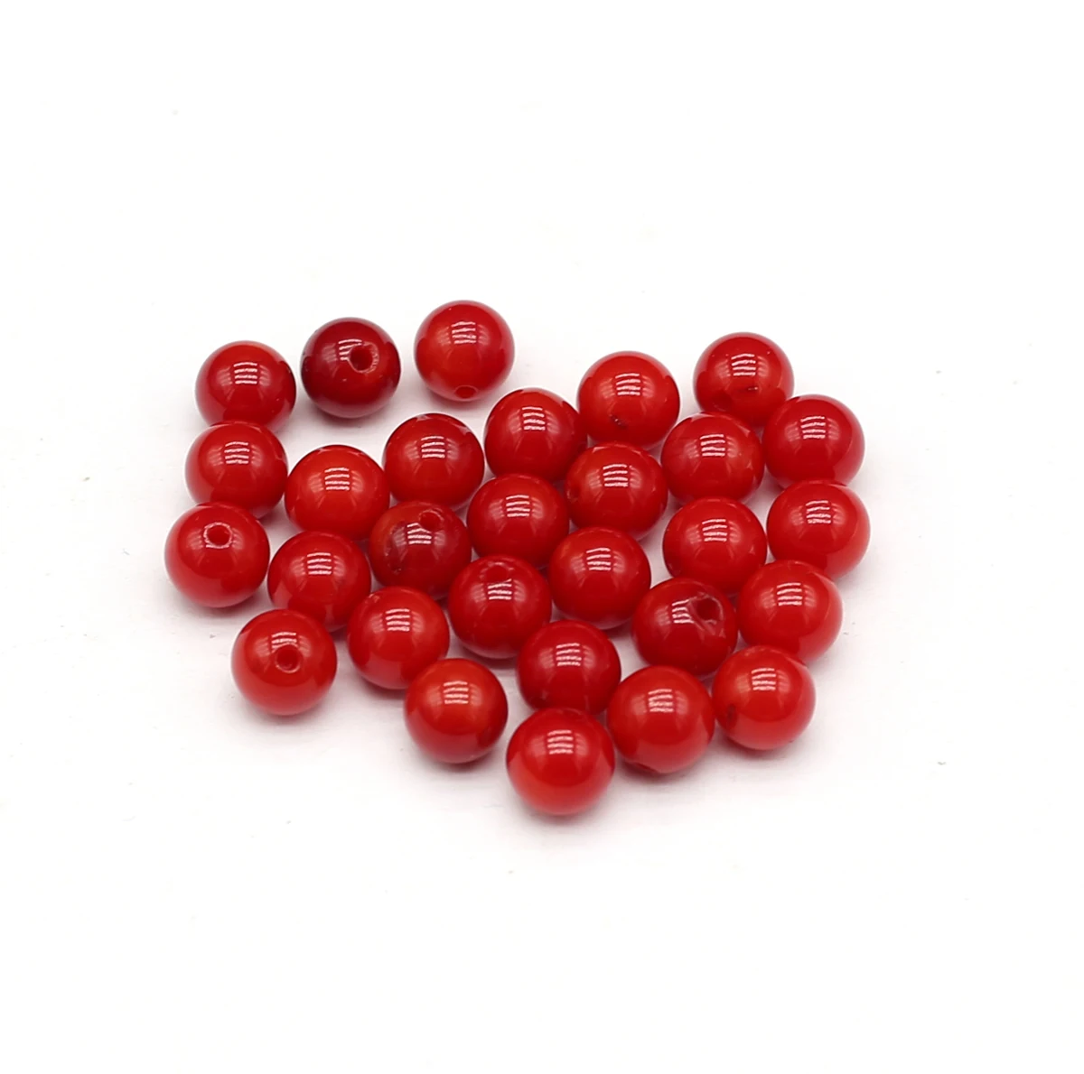 

10Pcs Lot Round Natural Red Coral Beads Perforated Loose Spacer Beads for Jewelry Making DIY Women Necklace Bracelet Accessories