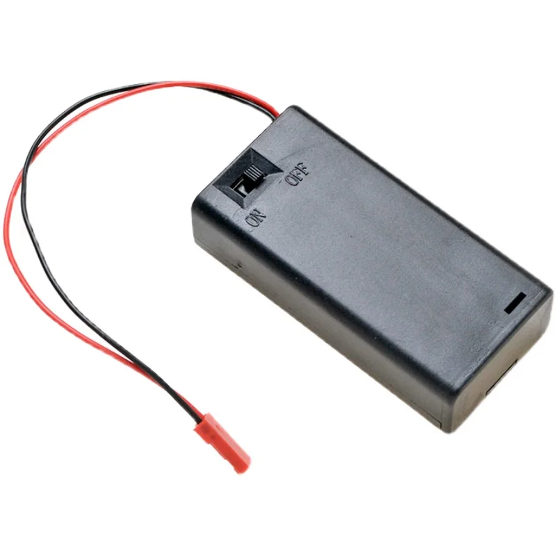 30pcs/lot 2*AA 3V Plastic Battery Holder Storage Box Case With OFF/ON Switch + JST Plug For 2 x AA Lithium Batteries Cover