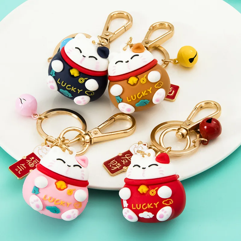 

Cute Lucky Cat Keychains For Women Fashion Luck Cat Pendant Car Keys Keychain Friendship Gifts Good Luck Wish Keyrings Wholesale