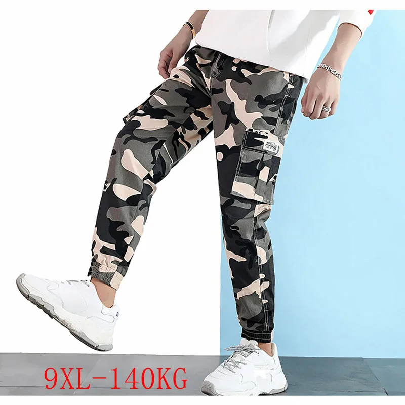 

New Large Size Casual Camouflage Overalls 9XL 8XL 7XL 6XL Fashion Men's All-match Cotton Harem Plus Size Sports Casual Pants