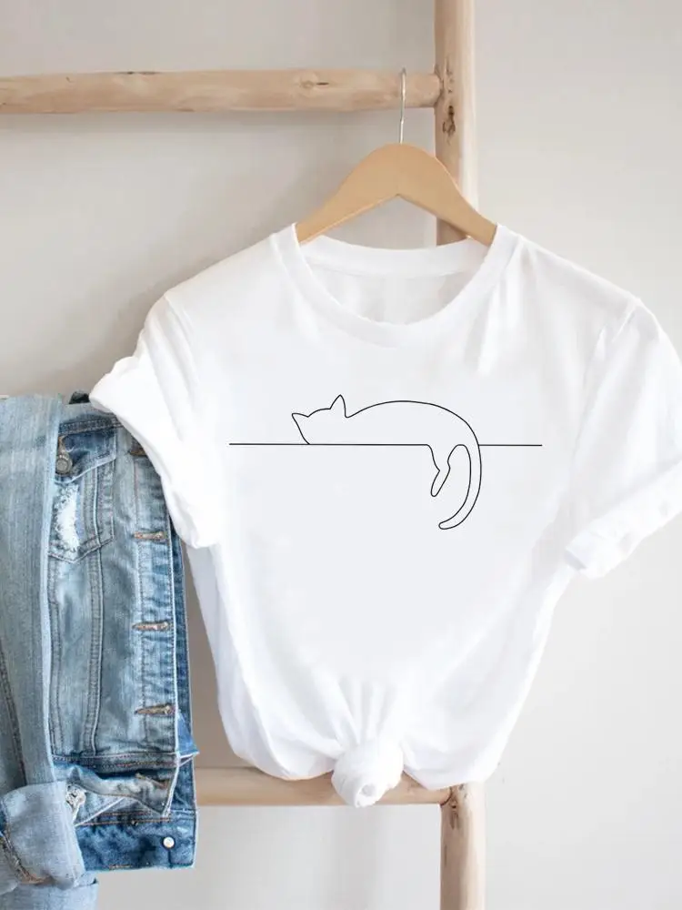 

Футболка женская летняя с принтом и коротким рукавом