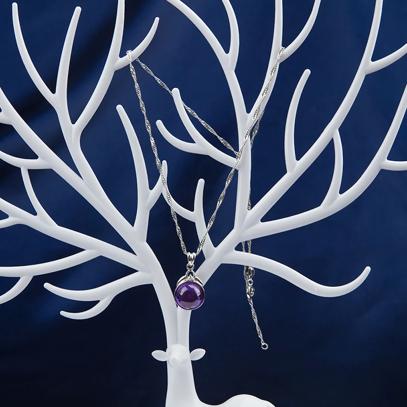 YYSuniee серебряное ожерелье фиолетовое