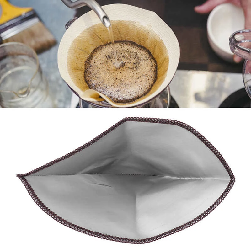 

Многоразовый фильтр для кофе, фильтр из нержавеющей стали с тонкой сеткой для кофе, конус капельного отверстия, универсальный безбумажный ф...
