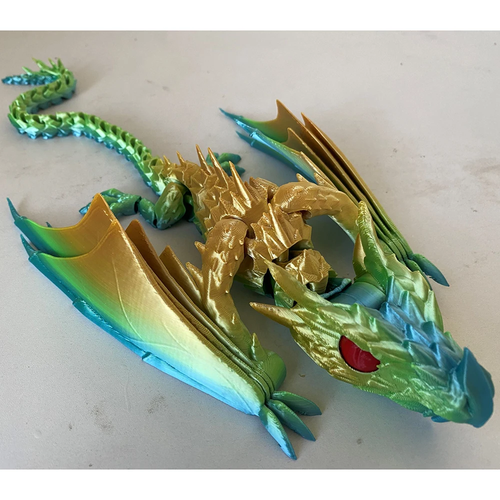 

3D Printed Movable Flying Dragon with Joints Technology Dinosaurios Figuras Dragon Model Children's Educational Toys Dinosaur