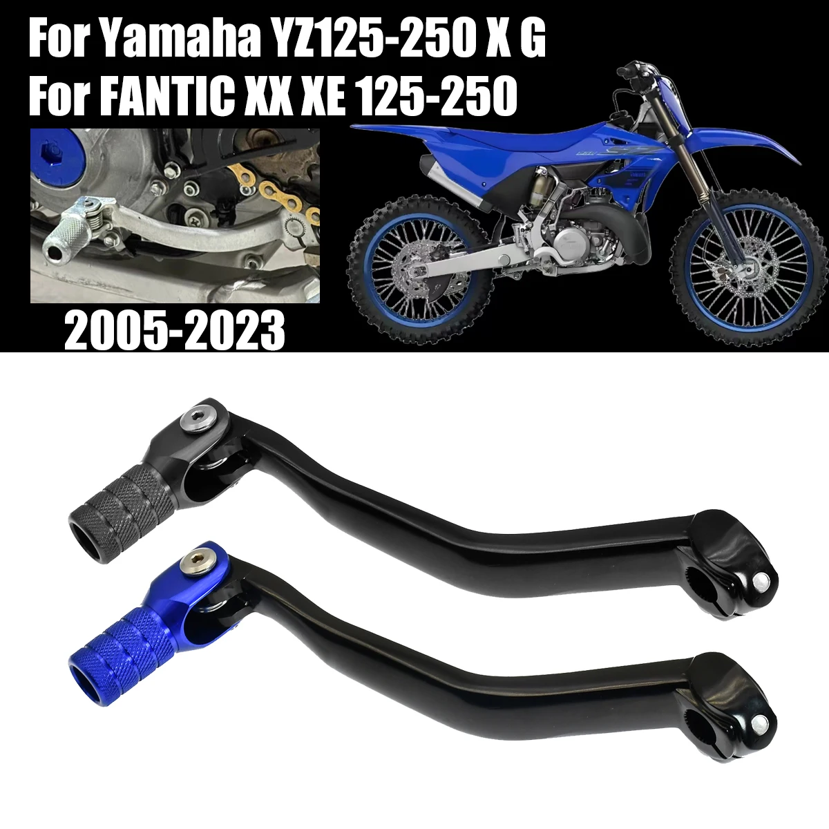 Фото Складной рычаг переключения передач с ЧПУ для Yamaha YZ 125 250 YZ125 YZ250 YZ125X YZ250X для FANTIC XX125 XX250 XE125 Запчасти для велосипеда для бездорожья №1