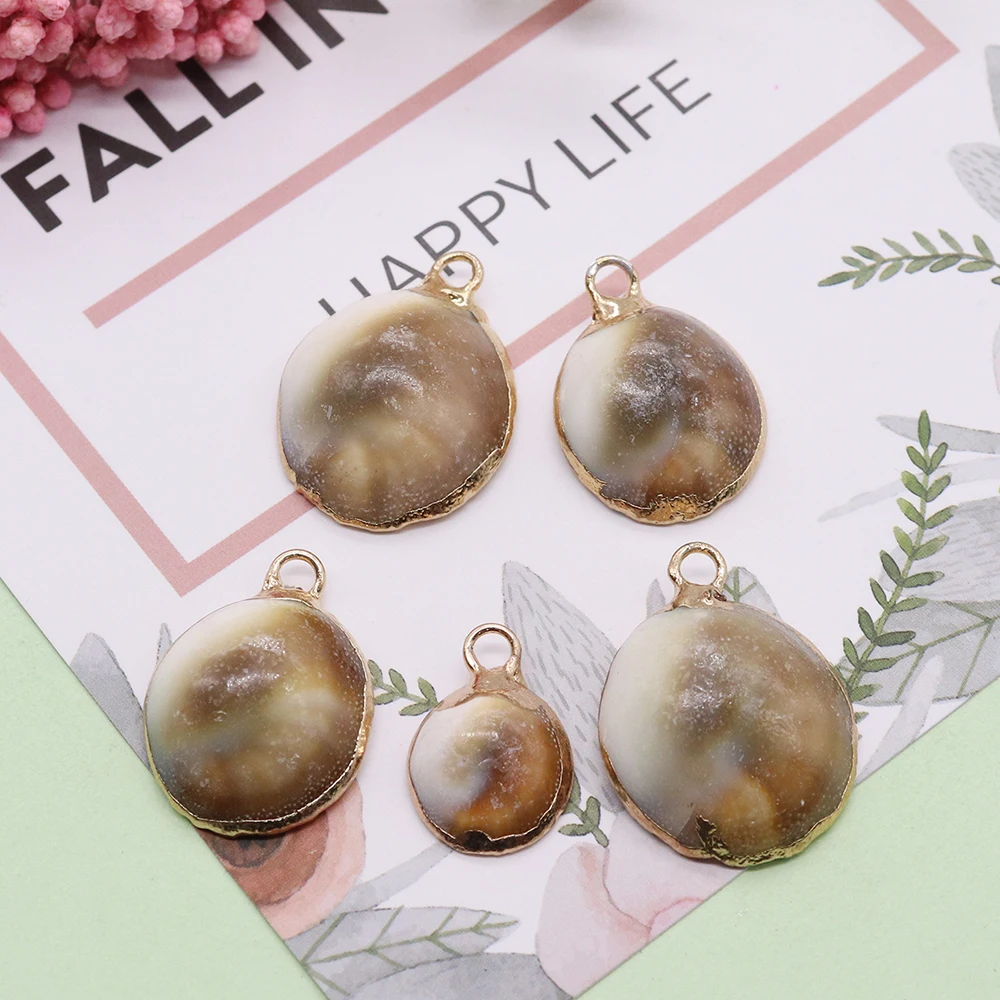 Подвеска из натуральной ракушки ожерелье с подвеской плоской спины Морская