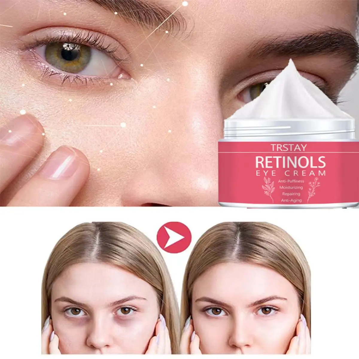 Ретинол крем для глаз против отеков увлажняющий Восстанавливающий