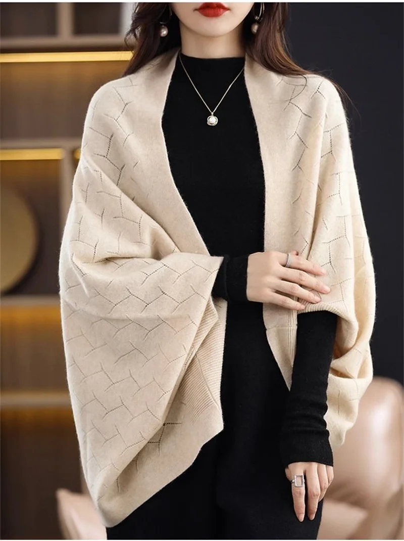 Роскошный шерстяной вязаный эксклюзивный товар зимняя новая однотонная