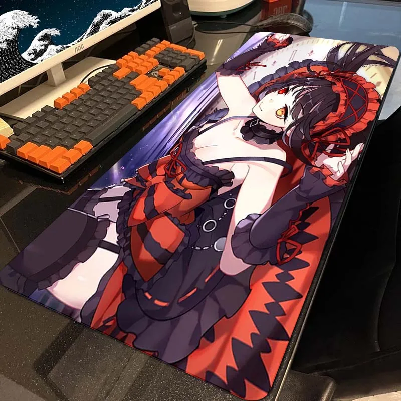 

Oversize Date A Live Mouse Pad Rubber Gamer Mousepad Locking Edge Mouse Mat Setup Gaming Accessories Keyboard Soft Pads Deskmat