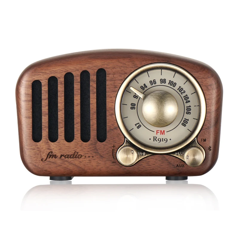 

Retro Wood FMSD MP3 Radio Bluetooth5.0 Speaker Vintage portable Radio With Old fashioned Classic Style Strong Bass Enhancement