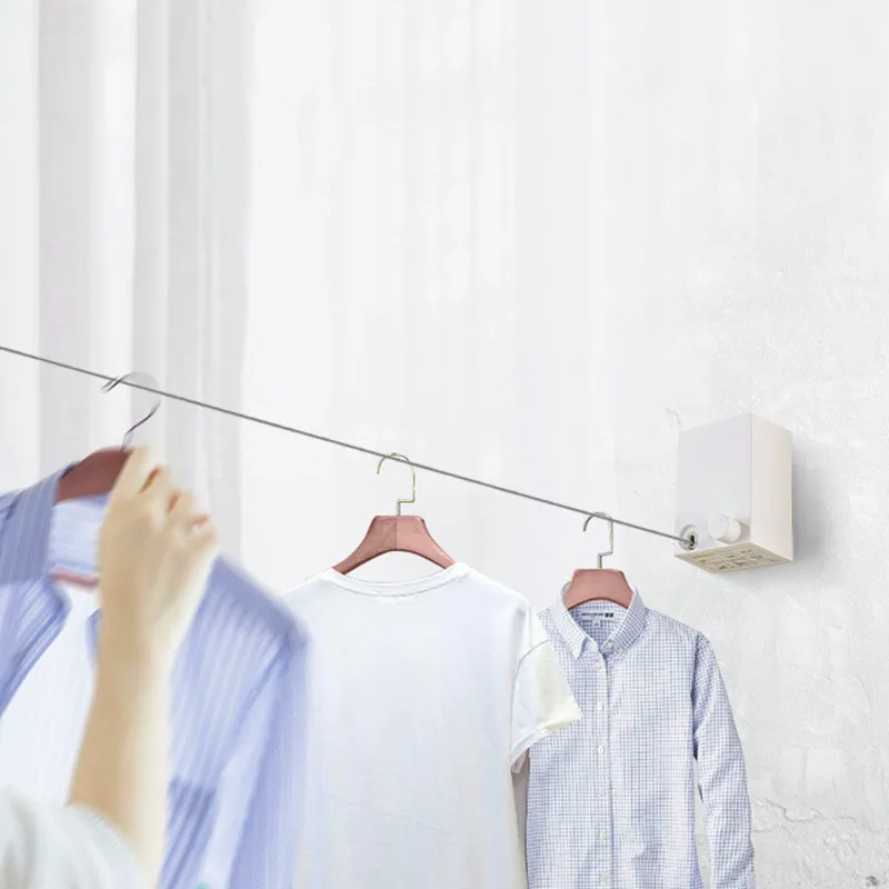 

Indoor Telescopic Clothesline Balcony Invisible Clothesline Clothes Line Wall Type Clothes Racks for Folding Outdoor Retractable