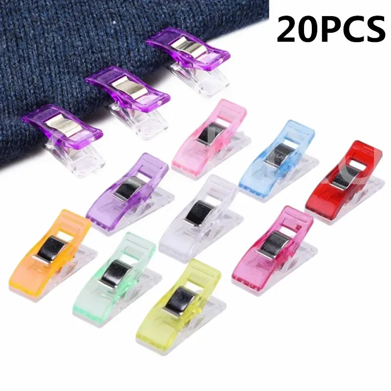 

20pcs DIY Patchwork Job Foot Case Multicolor Plastic Clips Hemming Sewing Tools Sewing Accessories Crafts Sewing Clips