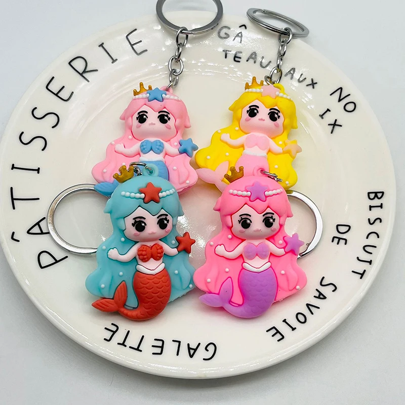 

1Pcs Cute Resin Mermaid Charms Keyring Kawaii Mermaid Princess Girl Keychain Bag Pendant DIY Jewelry Accessory Gift[Random]