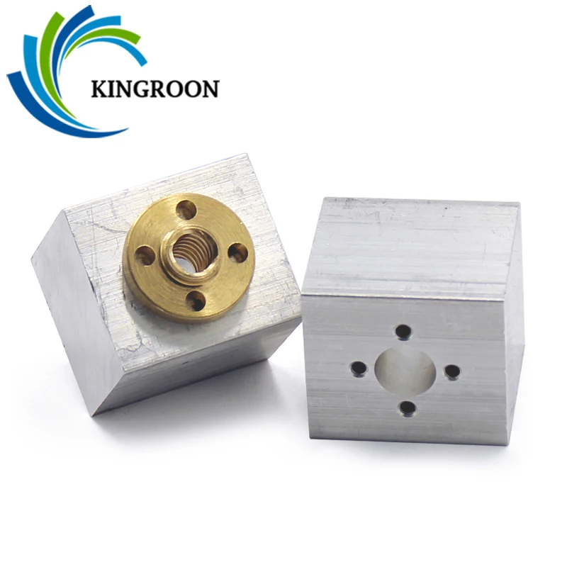 

KINGROON T8 Screw Nut Conversion Seat 3D Printer Parts T8 Trapezoidal Nuts Lead Screw Housing Mounting Bracket Aluminum Block