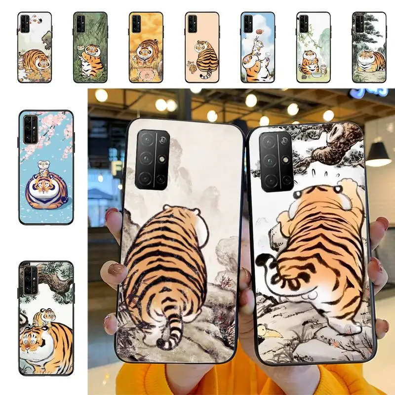 

Cartoon Fat Tiger Phone Case for Huawei Honor 10 i 8X C 5A 20 9 10 30 lite pro Voew 10 20 V30