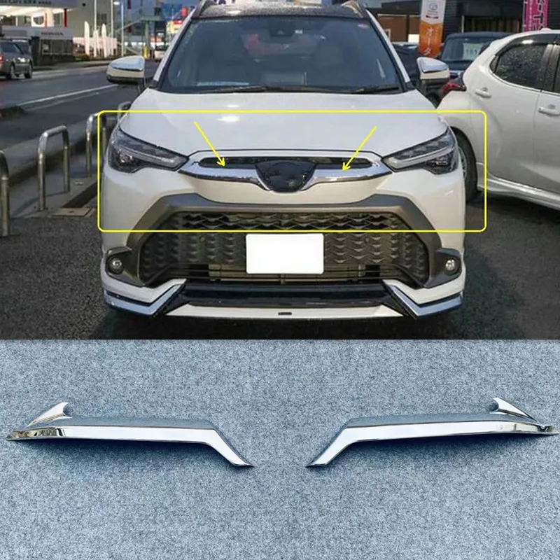 

Крышка передней решетки автомобиля, декоративная крышка для Toyota Corolla cross, японский автомобиль 2020, АБС-пластик, хром