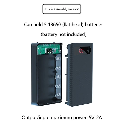 Съемные модели аккумуляторов без пайки 5*18650, внешний аккумулятор, набор «сделай сам», материал корпуса мобильного блока питания