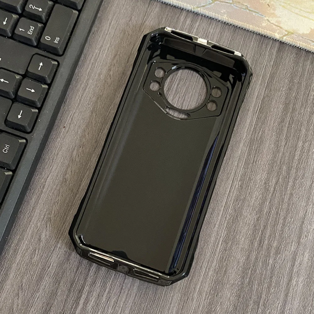 Мягкий чехол из ТПУ для телефона Doogee S Cyber черный прозрачный силиконовый защитный