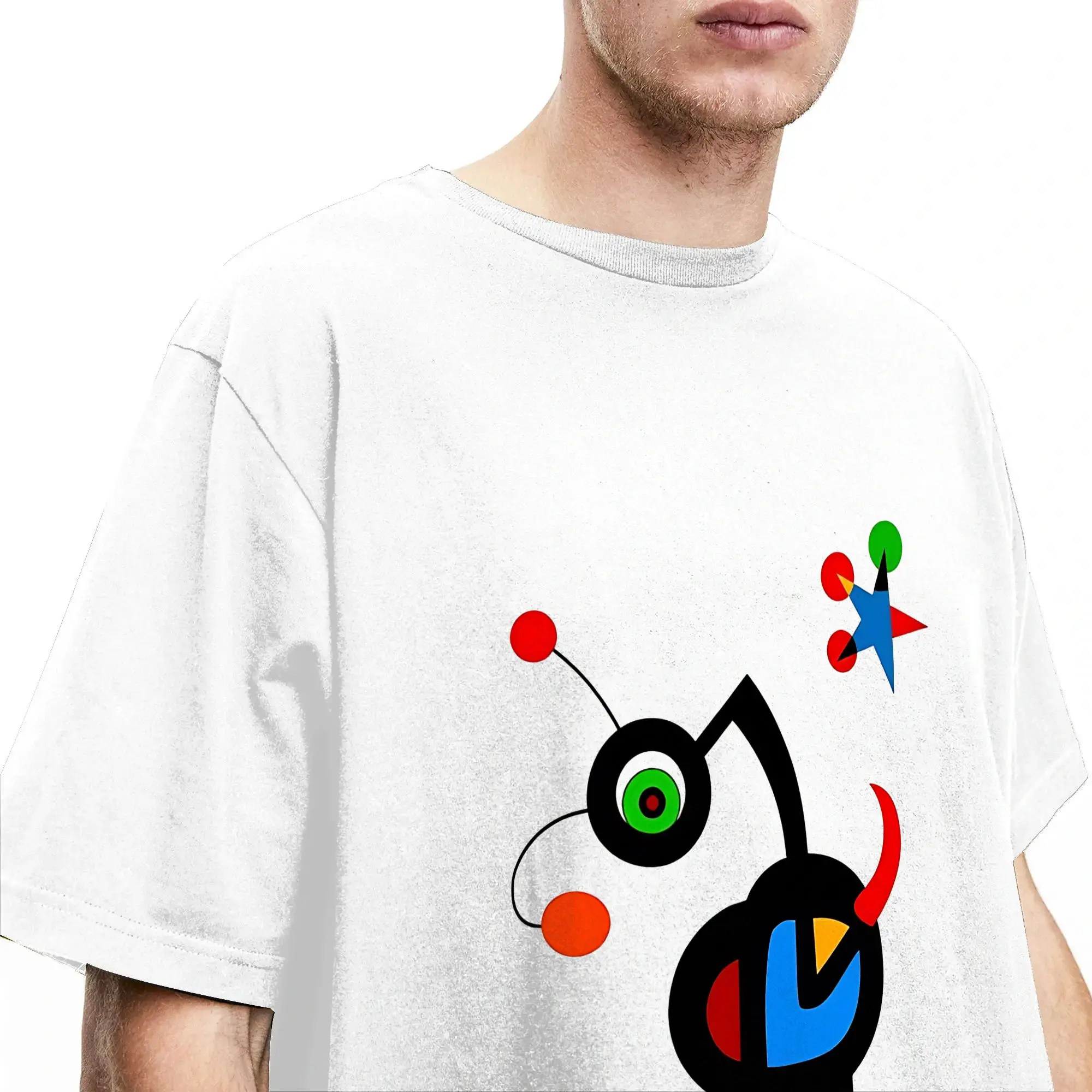 Фото Футболки Picasso Miro для мужчин и женщин, забавные футболки из 100% хлопка, футболки с круглым вырезом и короткими рукавами, топы с принтом №3