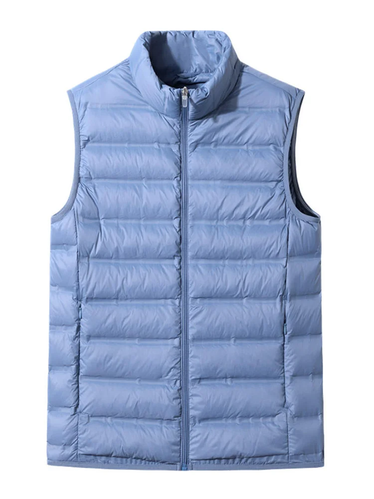 

90% White Duck Down Padded Winter Ultra-Light Vest Men Sleeveless Jacket Slim Puffer Waistcoat Warm Gilet Coats Plus Size 8XL