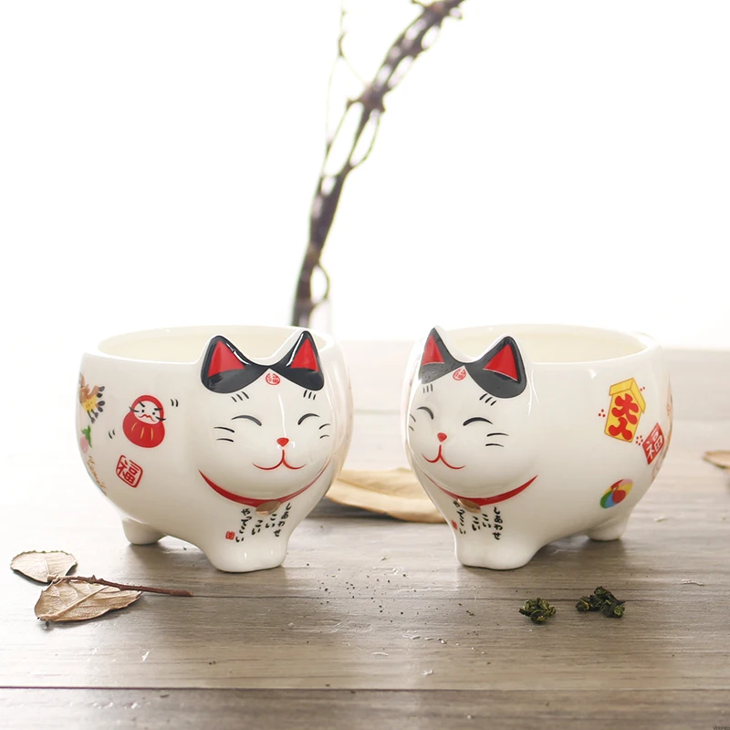 Lucky Tea Set милый японский фарфоровый керамический чайник Maneki Neko с ситечком Plutus