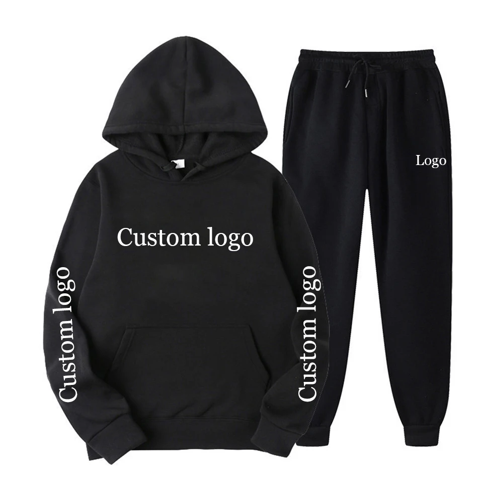 

Custom Logo DIY Couple Hoodies Sets Fashion Mens Hoodies Sweatpants Casual Jogger Suit Tracksuit Pullover Sweatshirt
