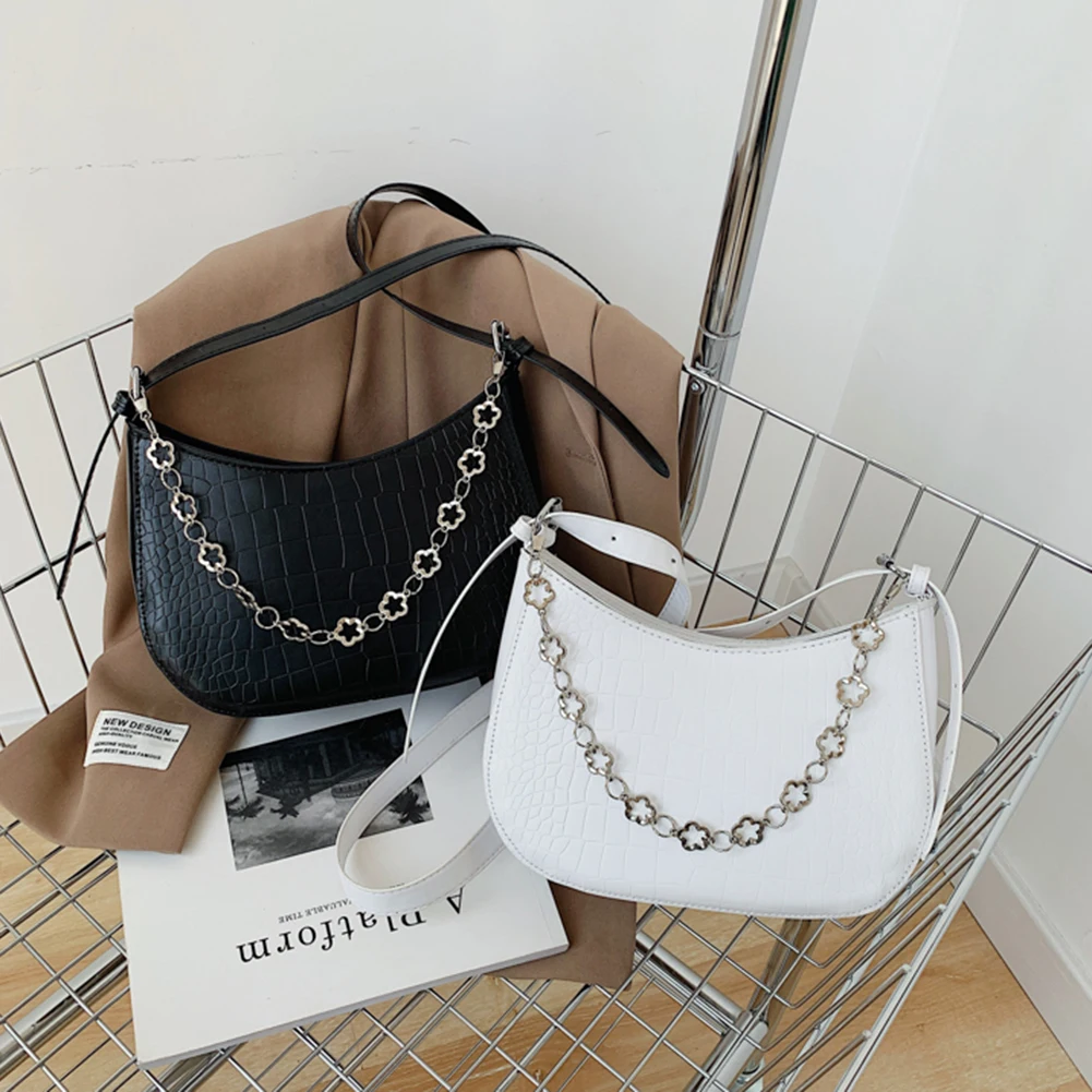 

Fashion PU Leather Underarm Shoulder Bags Solid Women Travel Handbags Tote Purse for Outdoor Shopping Business