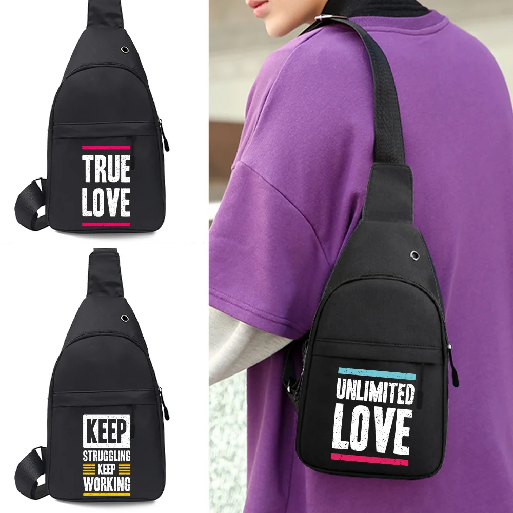 

Chest Bag 2023 New Crossbody Backpack Shoulder Bag Travel Male Daypack Messenger Waist Bag Fashion Phrase Series Unisex Key Case
