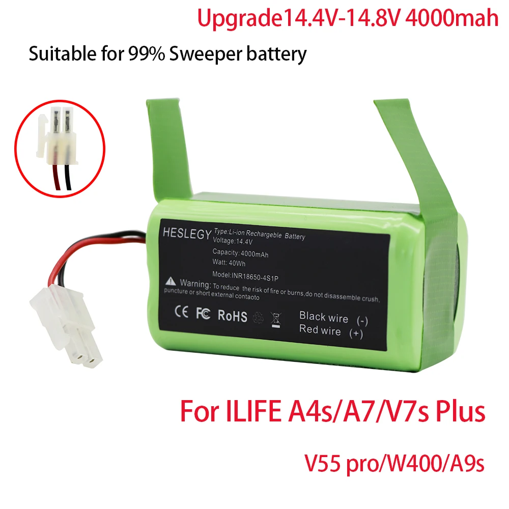 Аккумулятор литий-ионный 14,8 в для ILIFE A4s/A7/V7s Plus/V55 Pro/W400/A9s, детали для робота-пылесоса 14,8 в, 2600 мАч