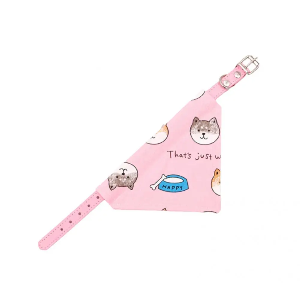 

Pet for Party Adjustable Saliva Bib Cartoon Printing Cotton Dog Neckerchief Slobber Towel for Party