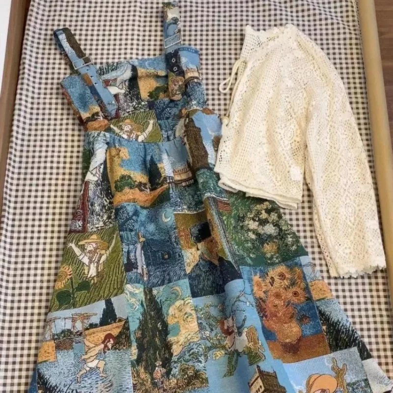 Элегантный винтажный комплект из двух предметов с изображением масляной